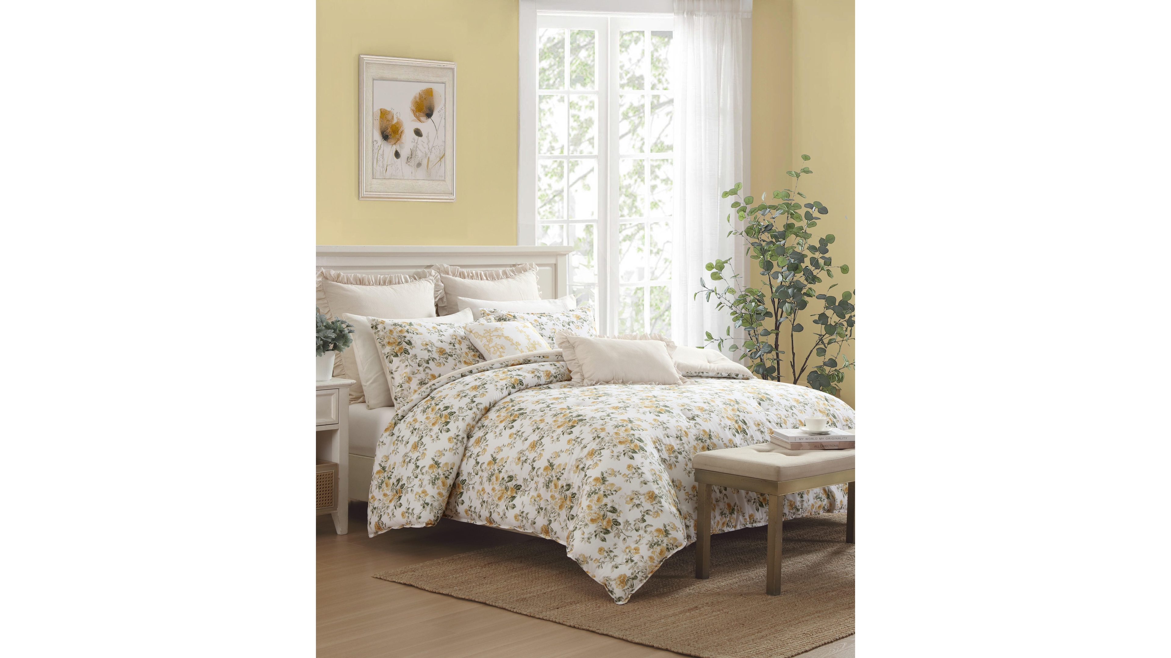 Laura Ashley Roses Sateen 2-Pc. Duvet Cover Set, Twin