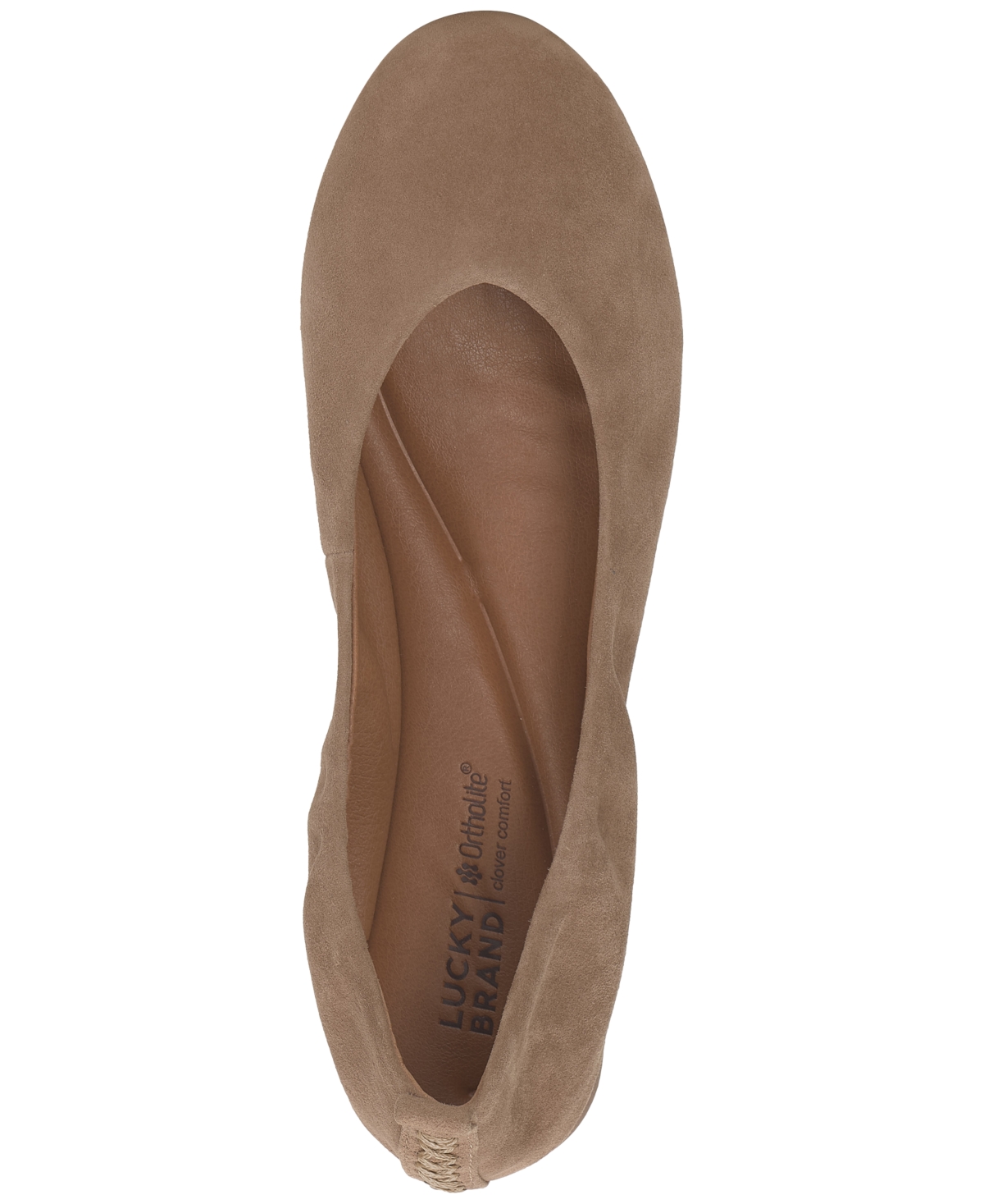 Shop Lucky Brand Women's Emmielou Ballet Flats In Porcini Suede