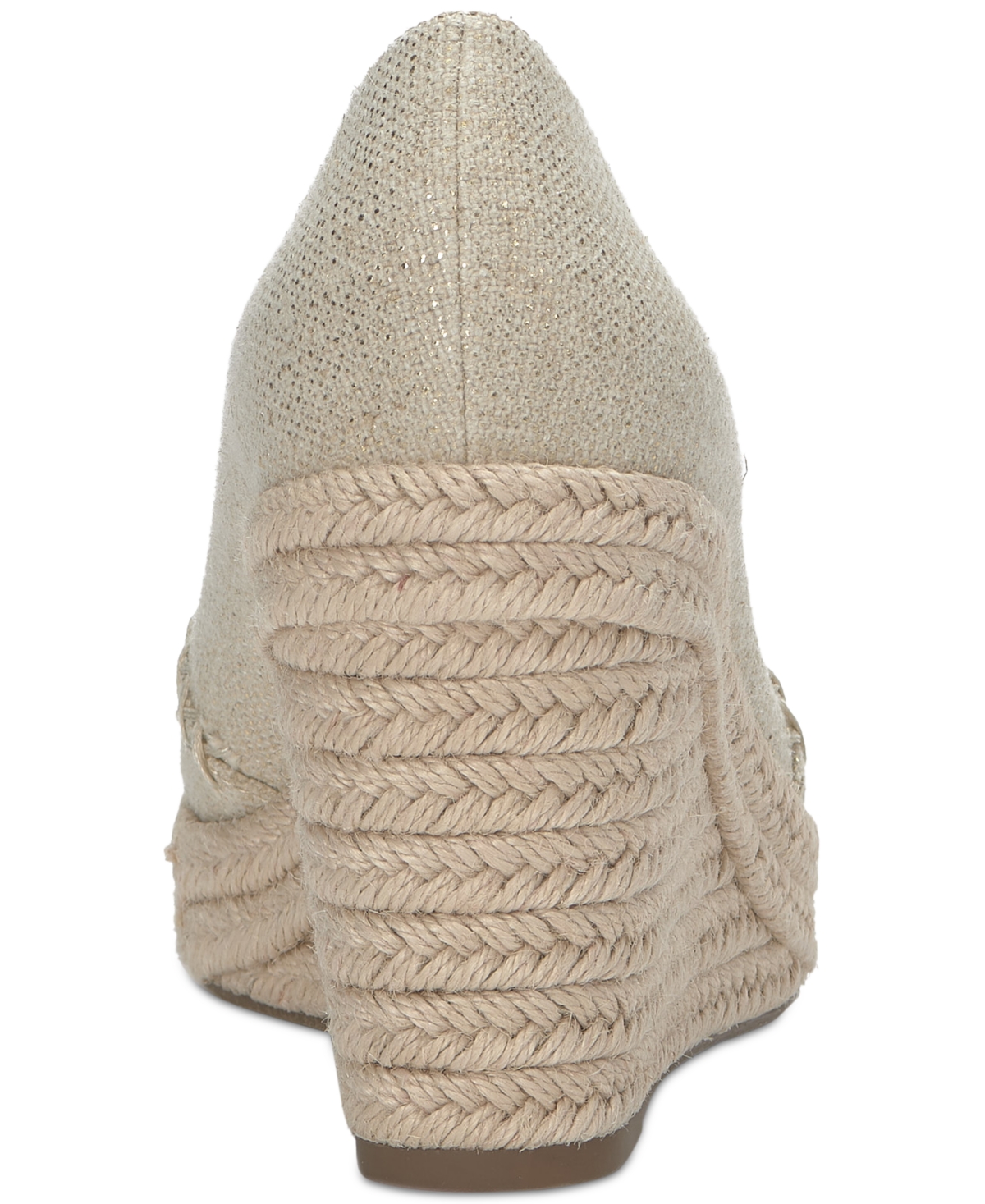 Shop Lucky Brand Women's Imula Platform Espadrille Wedges In Natural,platino Metallic Canvas