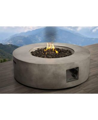 12" H Fiber Reinforced Concrete Outdoor Fire Pit Table