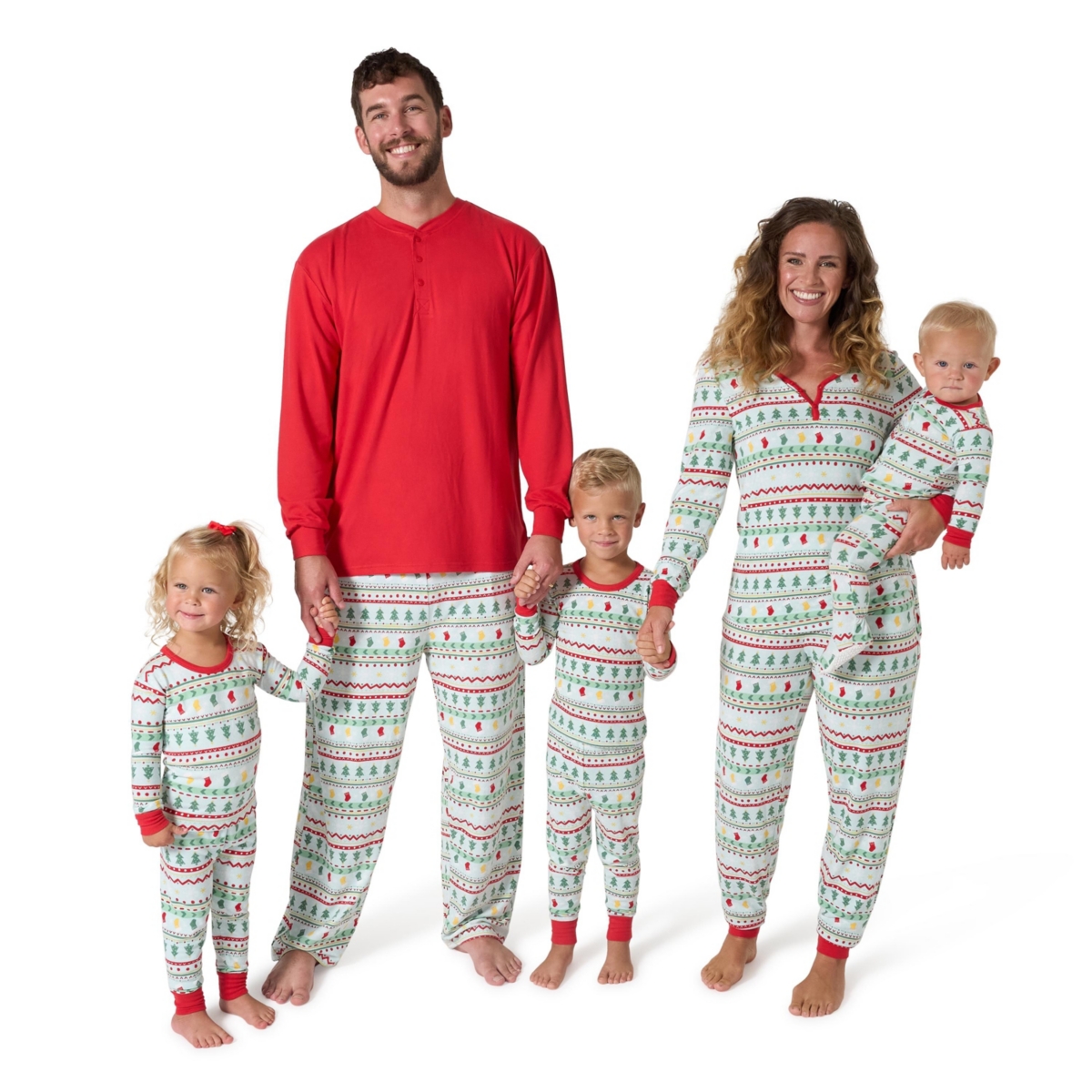Gerber Toddler Boys Holiday Family Pajamas Neutral Two Piece Pajamas - Oh what fun fairisle