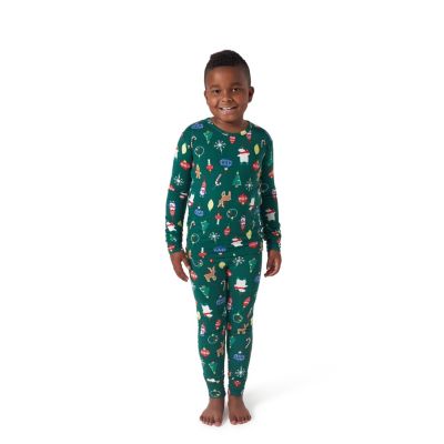Girls Holiday Family Pajamas Neutral Two Piece Pajamas