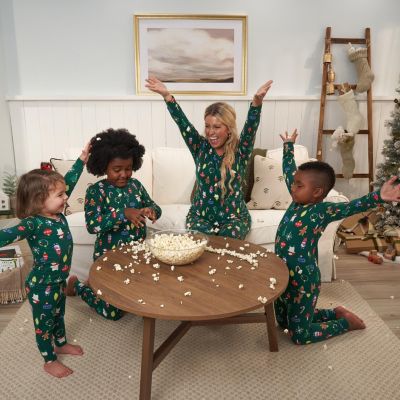 Girls Holiday Family Pajamas Neutral Two Piece Pajamas