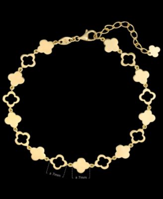 Clover Chain Bracelet in 14K Gold, 6.5 in adj to 7.5 in, approx. 5.8 grams