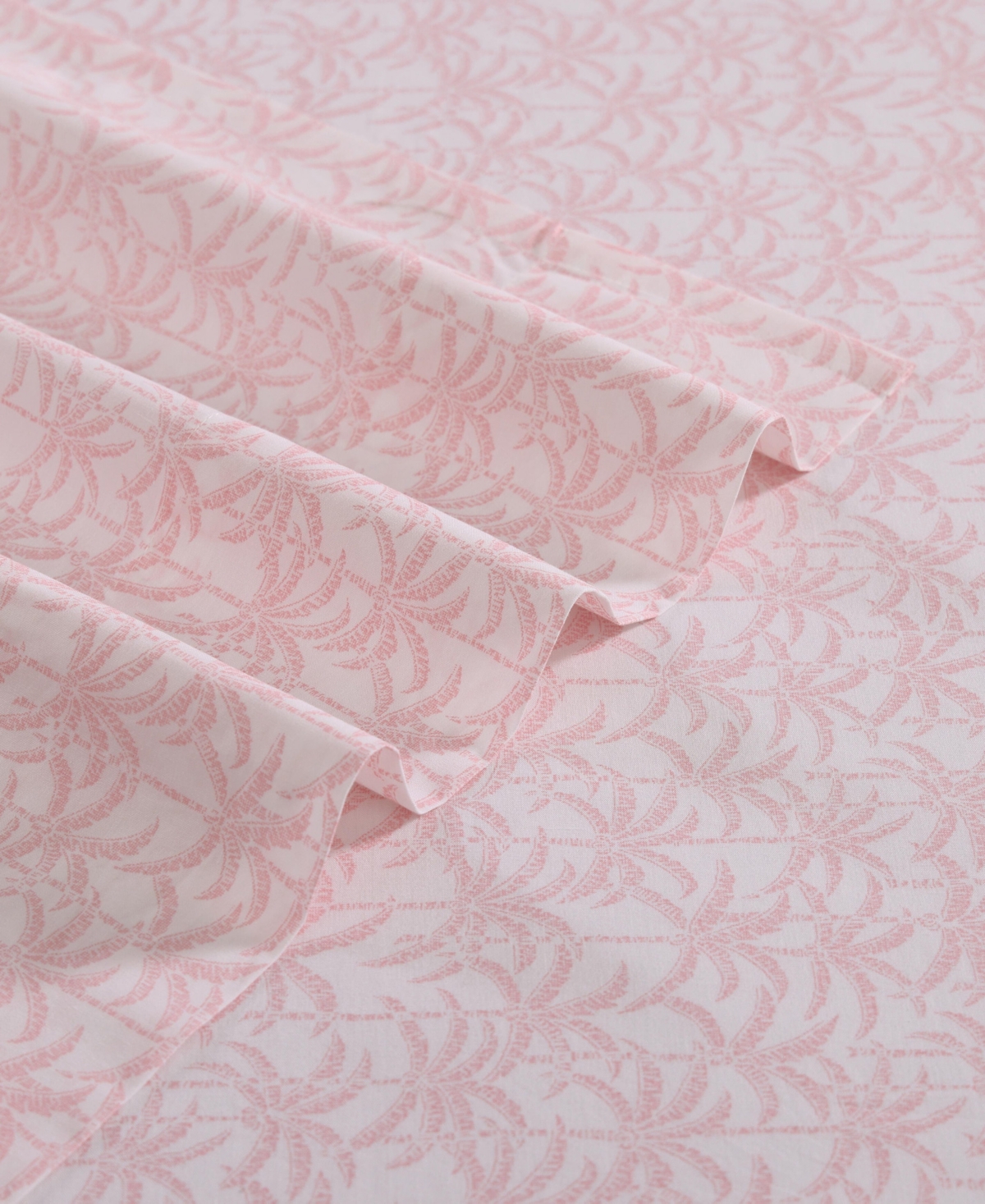 Tommy Bahama Cotton Percale 4 Piece Sheet Set, Queen In Lovely Palms