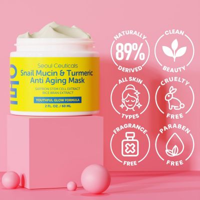 Korean Skin Care Snail Mucin & Turmeric Mask K Beauty Skincare