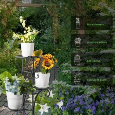 4 Tier Plant Stand Outdoor Garden Metal Flower Display Rack Shelf Home Decor