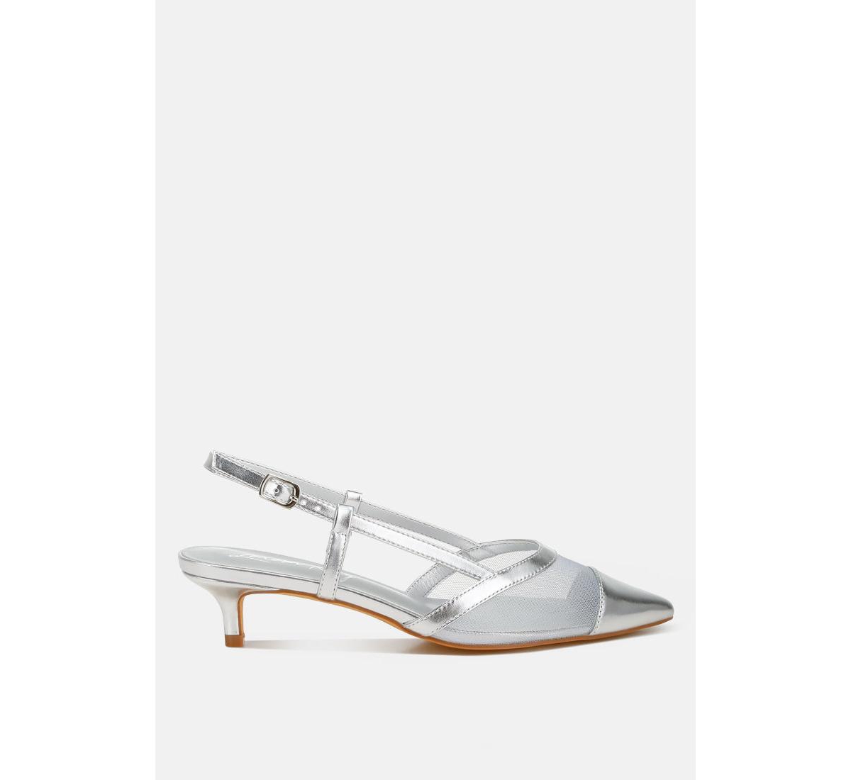 Temptress Mesh Slingback Sandals - Silver