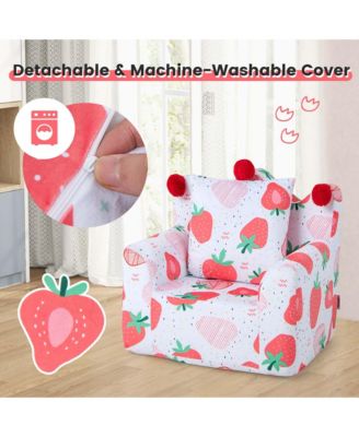   Toddler Size   Foam-Filled Fabric  Dinosaur Design, Removable Cover, Pillow  Kids Sofa Chair