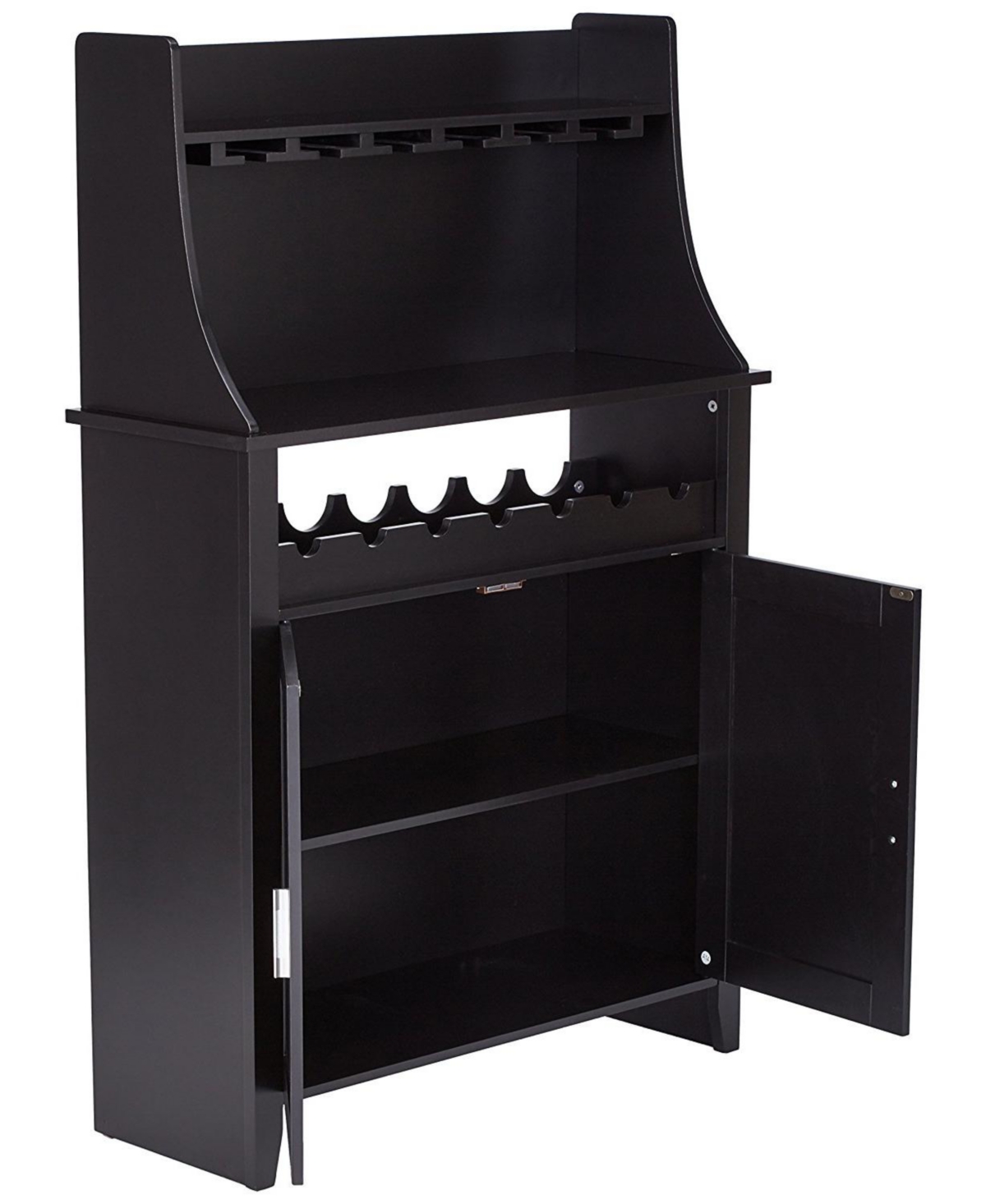 Kings Brand Furniture Wood Wine Rack Buffet & Storage Cabinet - Black