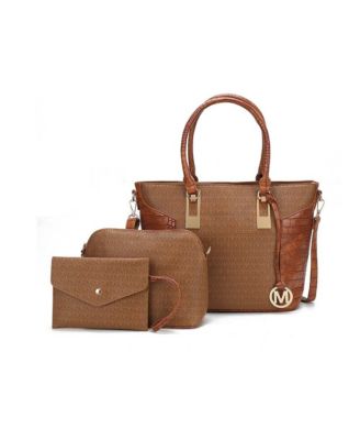 MKF Collection Shonda 3PC Tote Bag with Cosmetic Pouch Wristlet