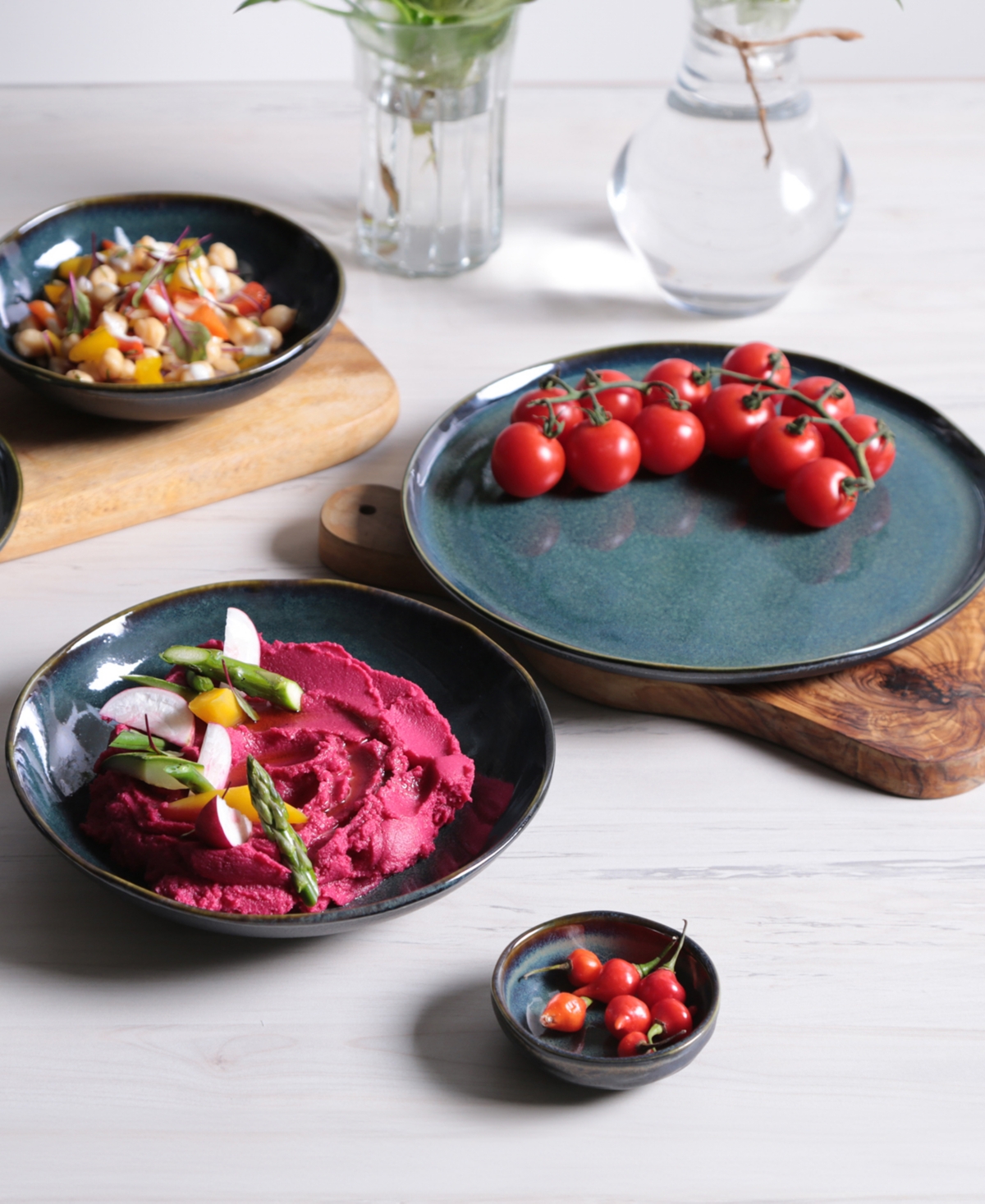 Porto Brasil Stoneware Dinner Plates, Set Of 6 In Oceano