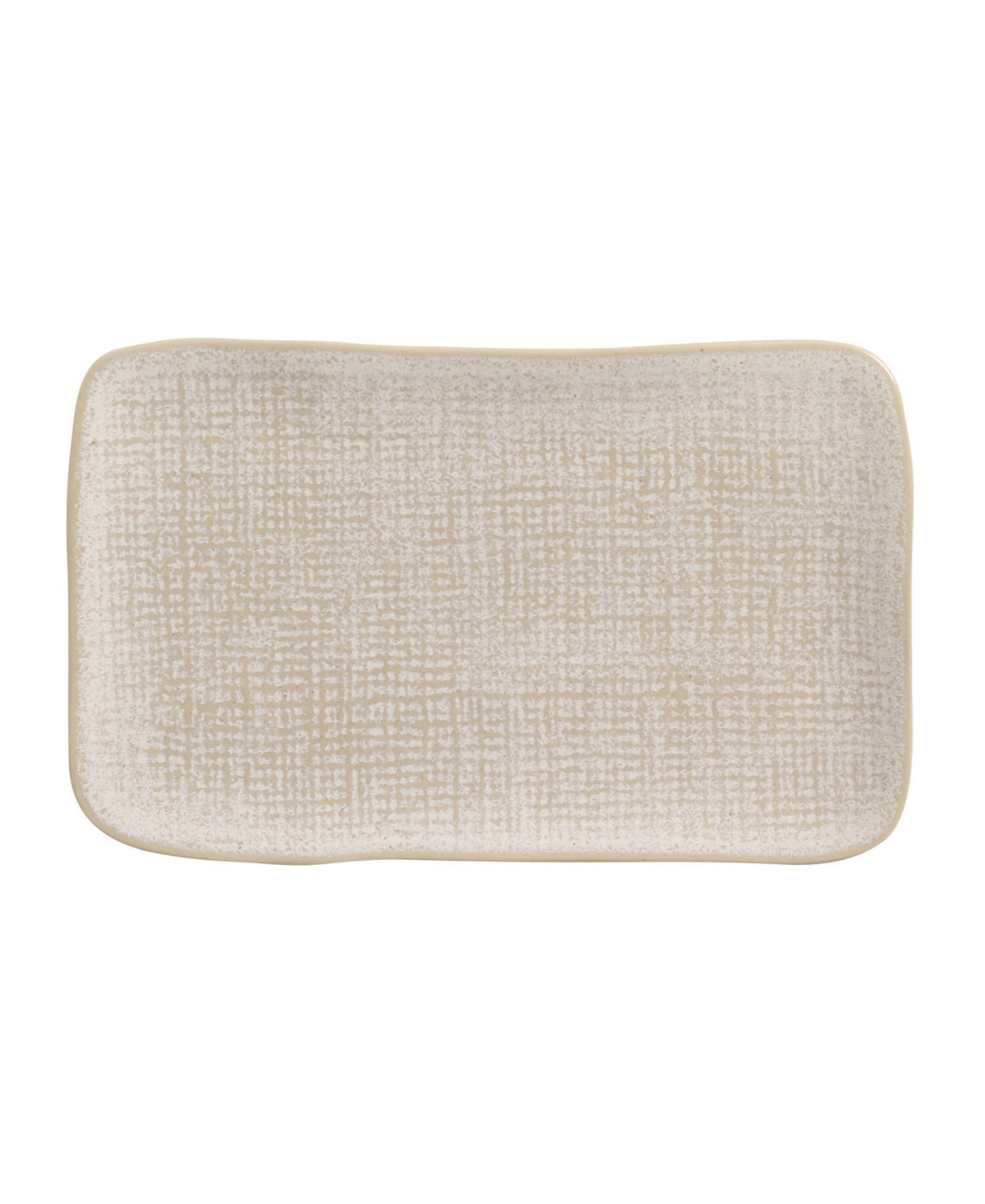 Porto Brasil 10.63" Stoneware Medium Rectangular Juta Platters, Set Of 4 In Latte