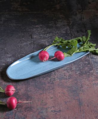 14.17" Stoneware Large Shallow Oval Platters, Set of 4