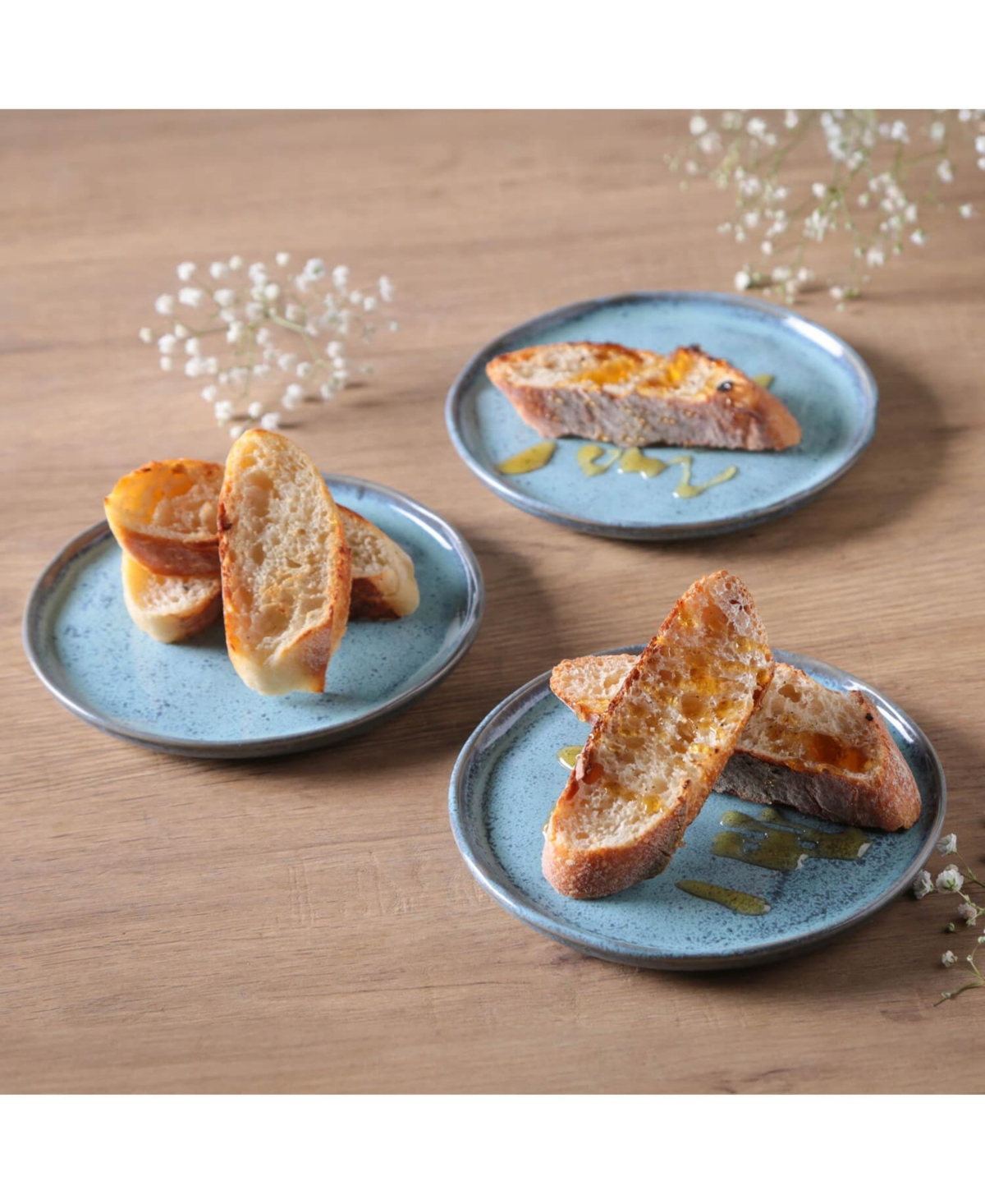 Shop Porto Brasil Stoneware Bread Plates, Set Of 6 In Breeze