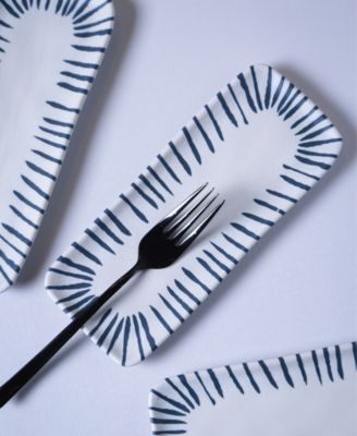 Stoneware Rectangular Platters, Set of 4