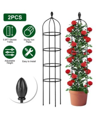 2-Pack Garden Obelisk Trellis Rustproof Tower for Climbing Plants, Flowers & Vegetable Support
