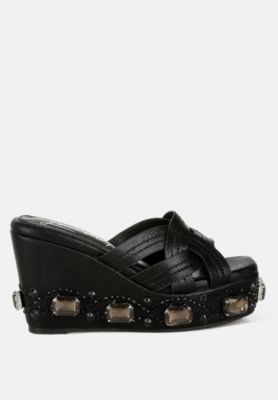 Women's Blistronic Chunky Diamante and Rhinestone Cut-Out Sandals