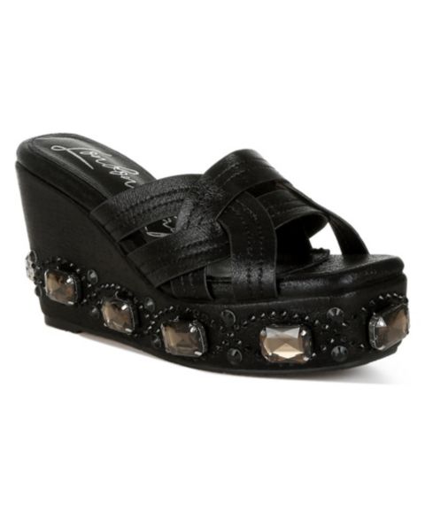 Женские сандалии London Rag Blistronic Chunky Diamante and Rhinestone Cut-Out, цвет: Чёрный