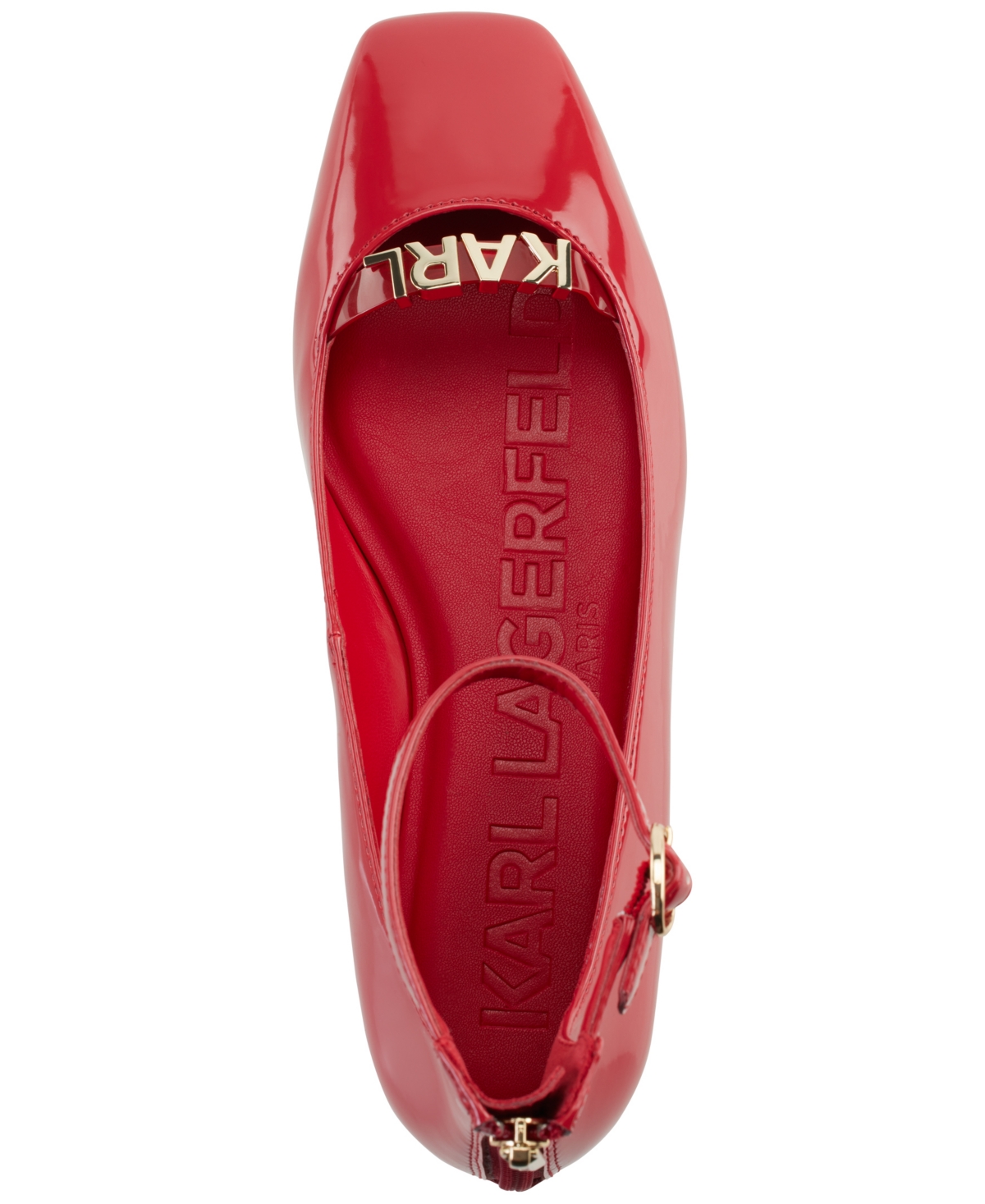 Karl Lagerfeld Paris Zyvia Ankle Strap Flat In Classic Red