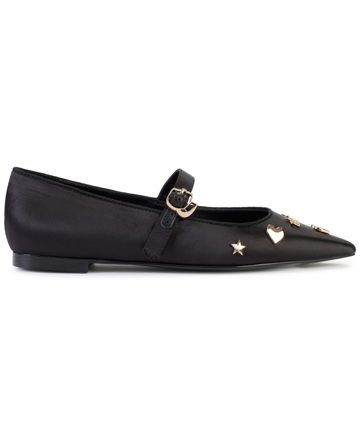 Karl Lagerfeld Paris Veyda Pointed Toe Mary Jane Flat In Black