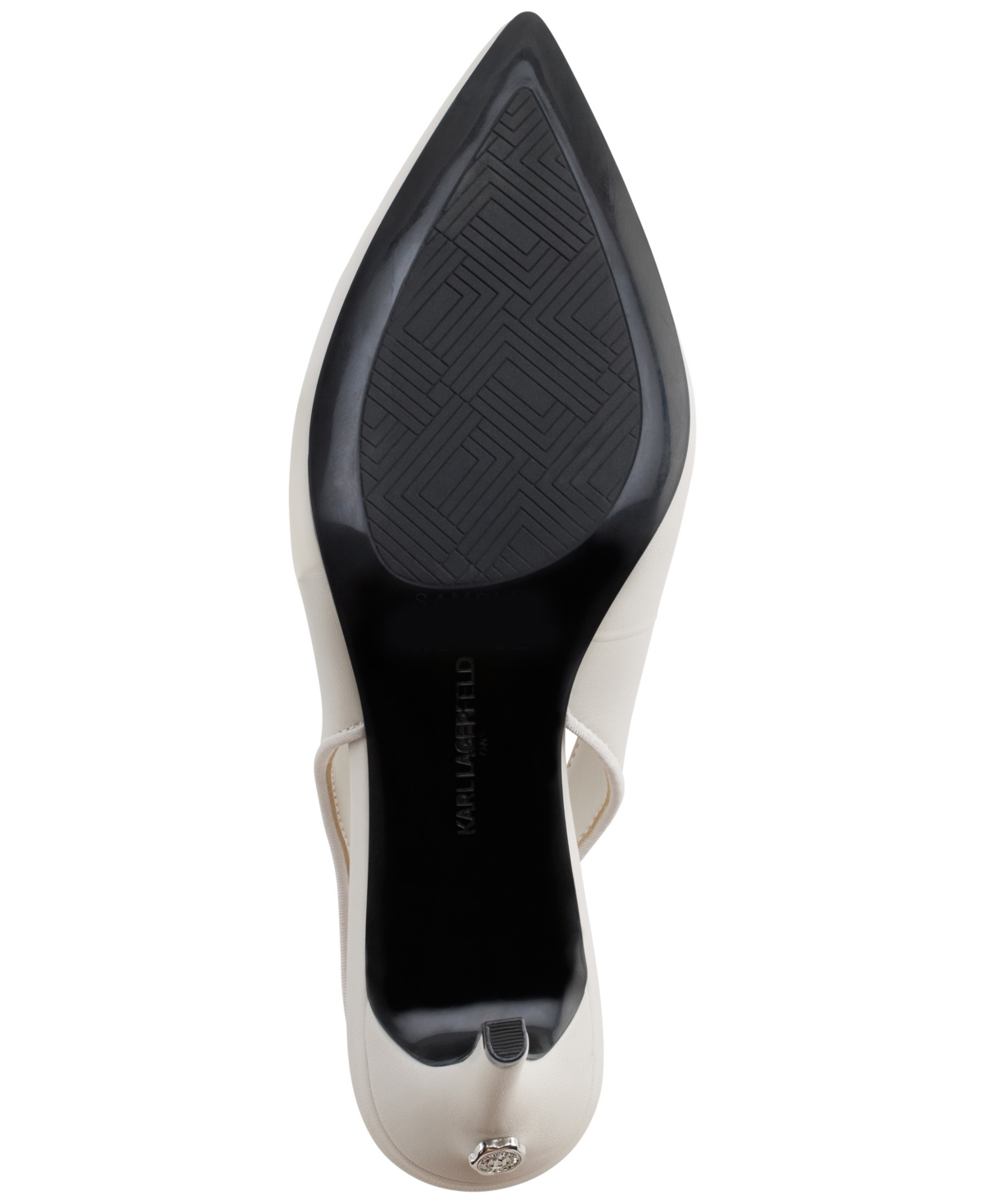 Karl Lagerfeld Paris Rosalyn Slingback Pointed Toe Pump In Soft White