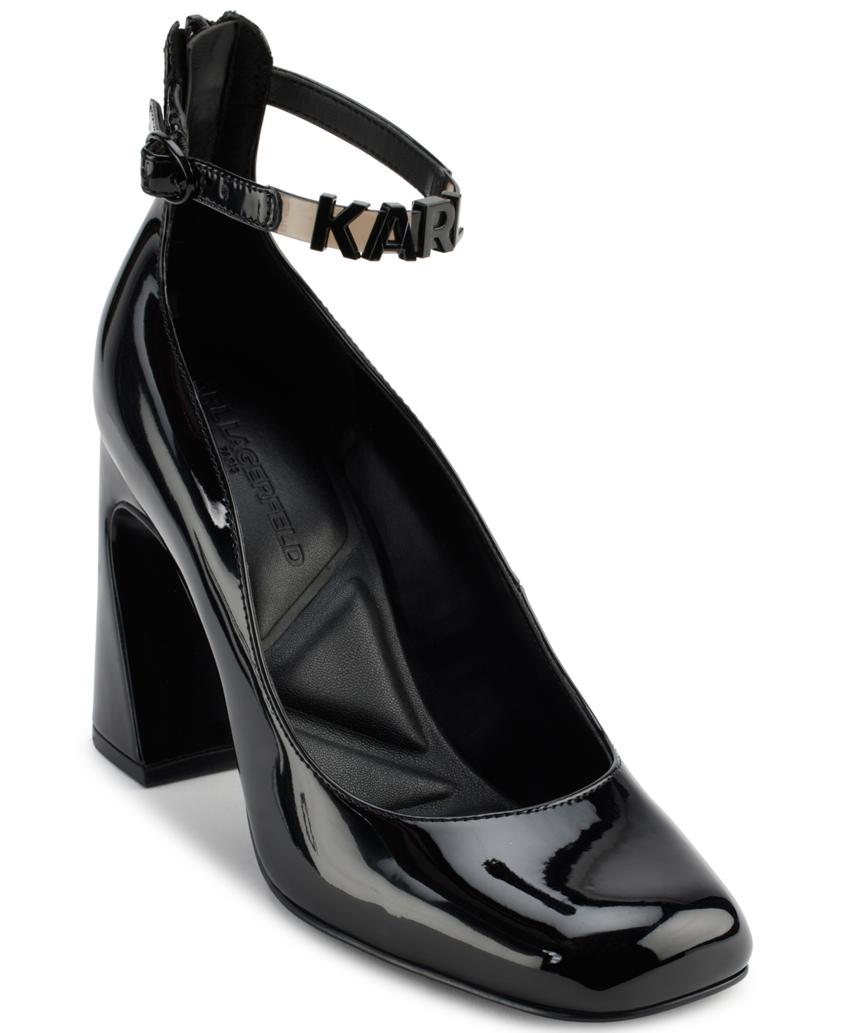 Karl Lagerfeld Paris Pavla Ankle Strap Pump In Black,smoke