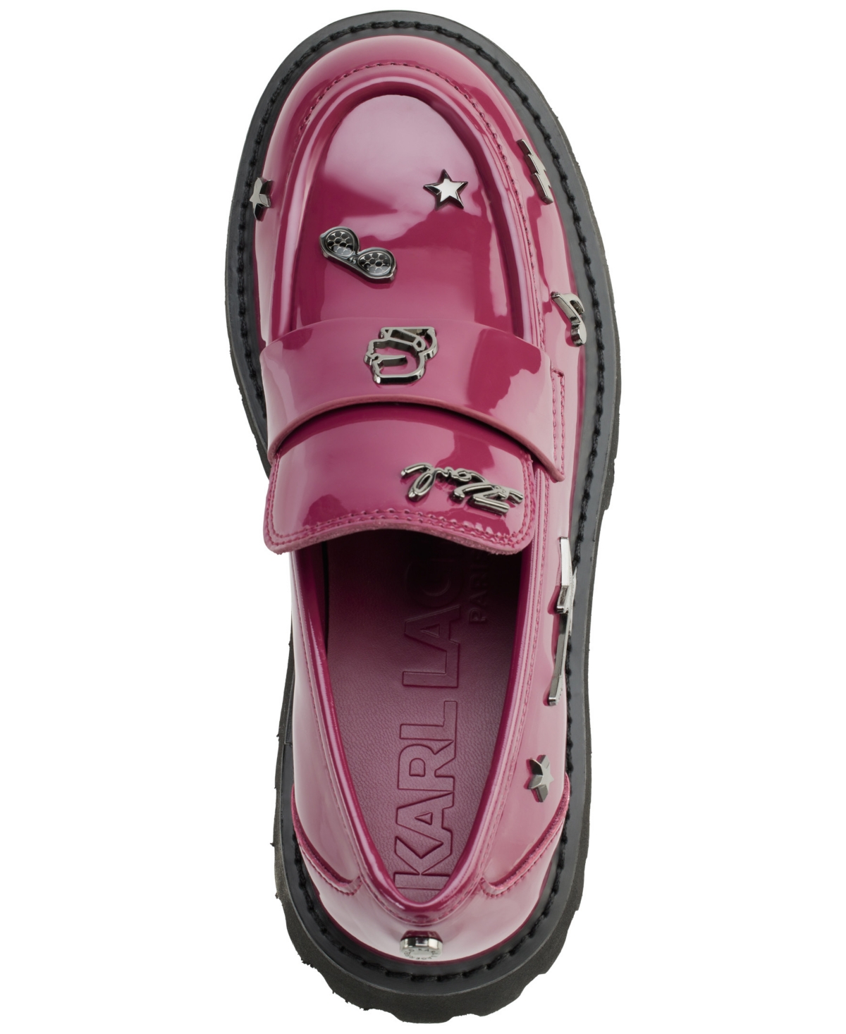 Karl Lagerfeld Paris Gaston Rocker Moc Toe Loafer In Red Plum