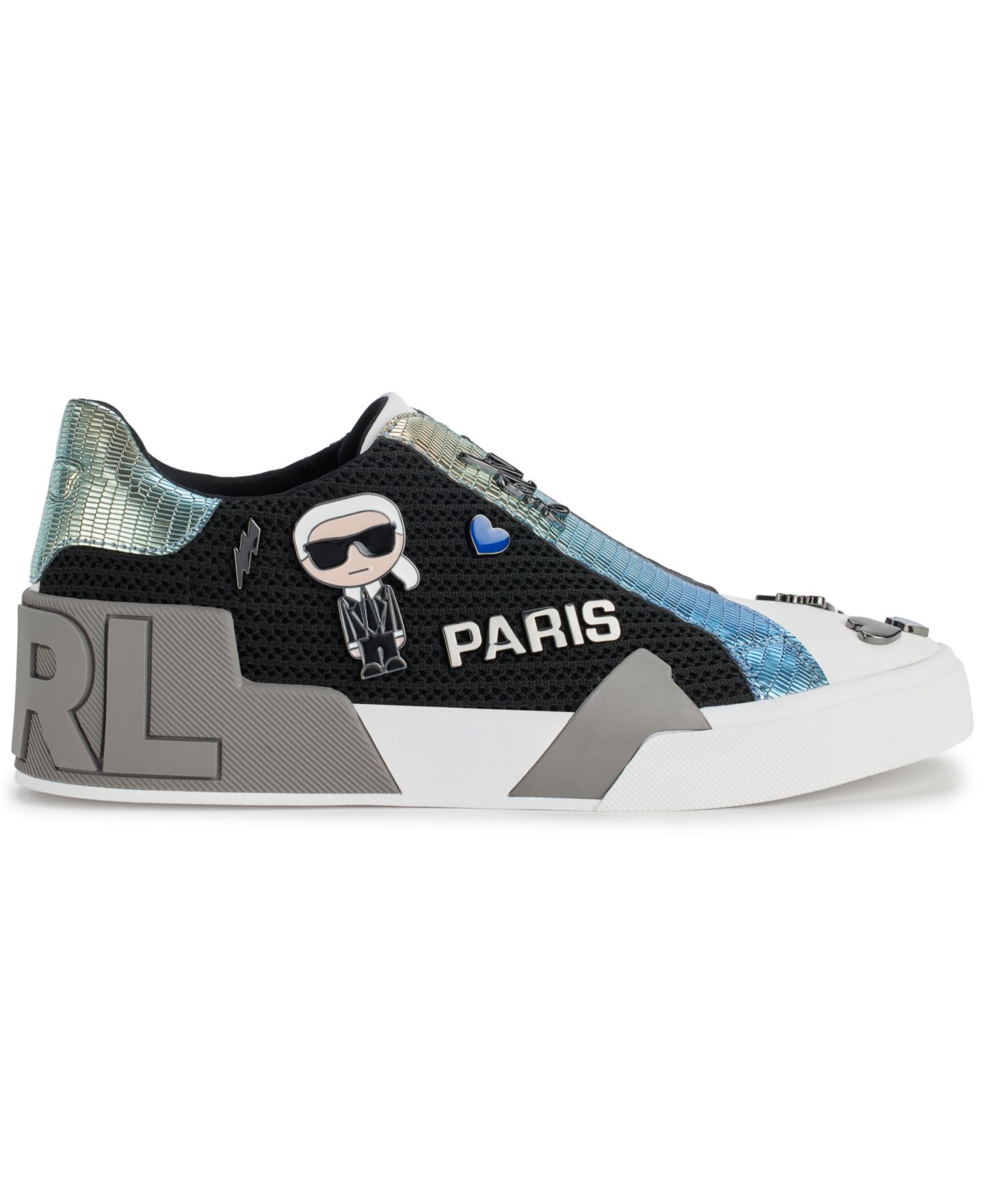 Женские кроссовки KARL LAGERFELD PARIS Mavise Slip-On, цвет: Чёрный / Разноцветный — фото 2