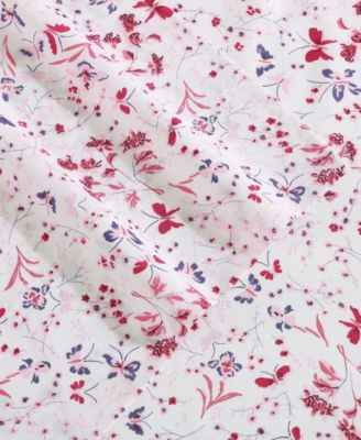 Printed Microfiber 4 Piece Sheet Set, Queen