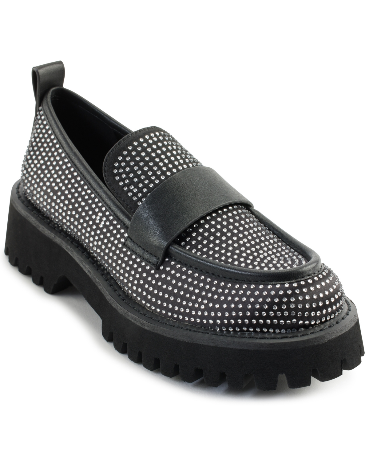 Karl Lagerfeld Paris Grady Crystal Lug Sole Loafer In Black