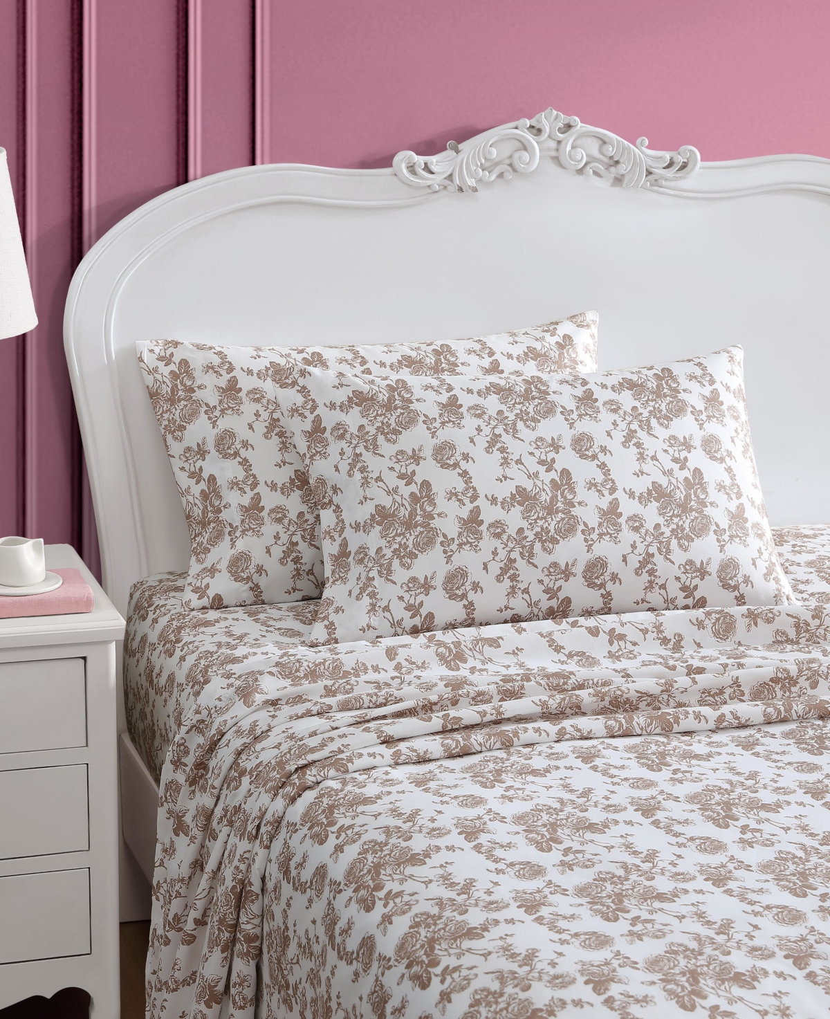 Shop Betsey Johnson Printed Microfiber 3 Piece Sheet Set, Twin In Garden Toile