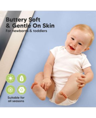 2pk Isla Waterproof Mini Crib Sheets for Boy, Girl, Soft Pack and Play Sheets for Graco Pack and Play Mattress