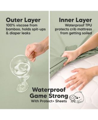 2pk Isla Waterproof Mini Crib Sheets for Boy, Girl, Soft Pack and Play Sheets for Graco Pack and Play Mattress