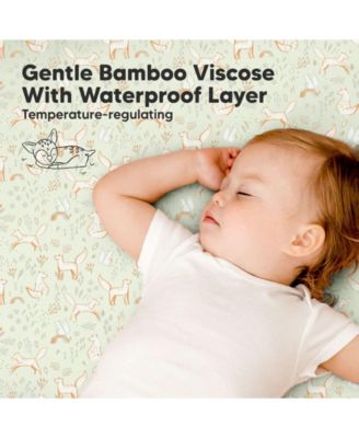 2pk Isla Waterproof Mini Crib Sheets for Boy, Girl, Soft Pack and Play Sheets for Graco Pack and Play Mattress