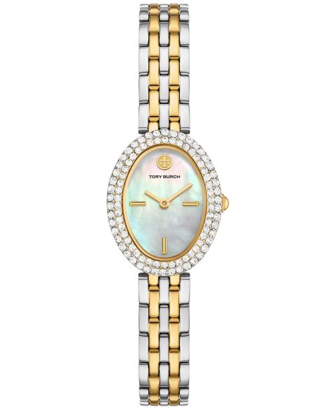 Женские часы Tory Burch The Oval Two-Tone Stainless Steel Bracelet Watch 28mm