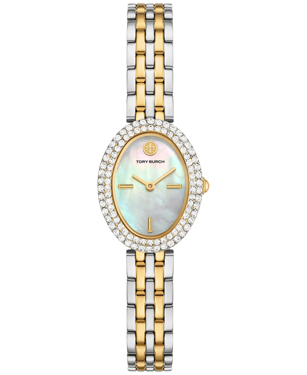 Tory Burch Women's The Oval Two-tone Stainless Steel Bracelet Watch 28mm In Multicolor
