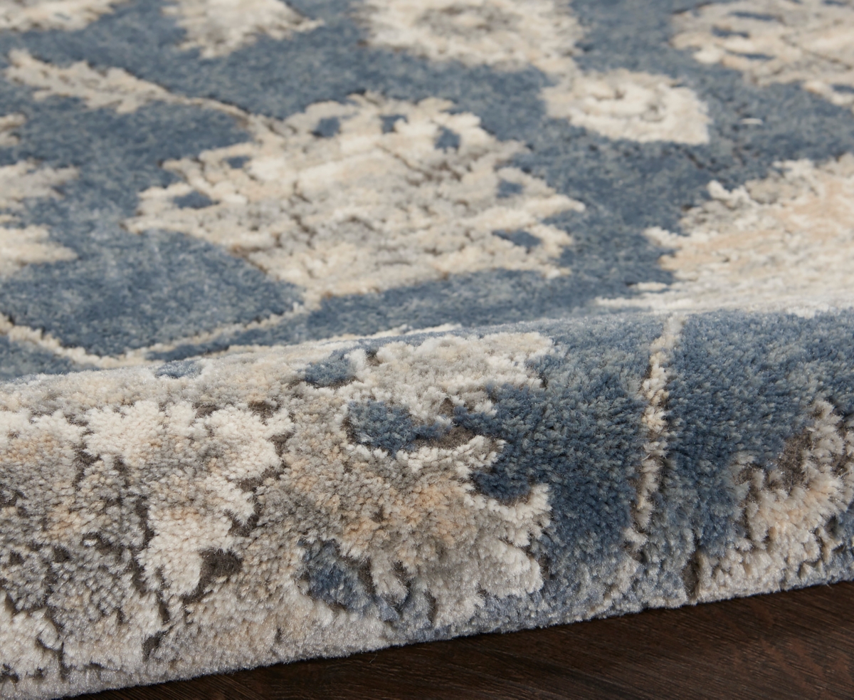 Nourison Home Quarry Qua06 2'2"x7'6" Runner Area Rug In Blue,beige
