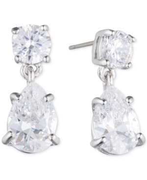 image of Givenchy Silver-Tone Crystal Pear-Shape Earrings