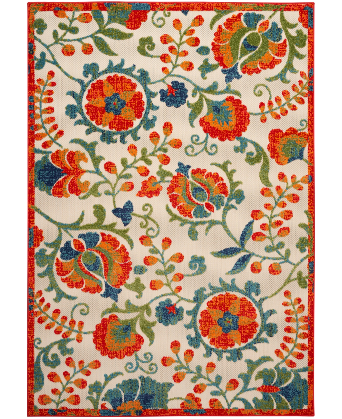 Nourison Home Aloha Alh17 6'x9' Area Rug In Red,multi