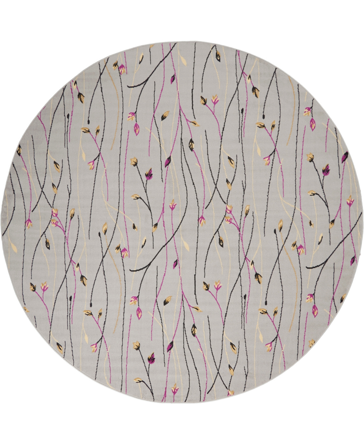 Nourison Home Grafix Grf15 8'x8' Round Area Rug In Gray