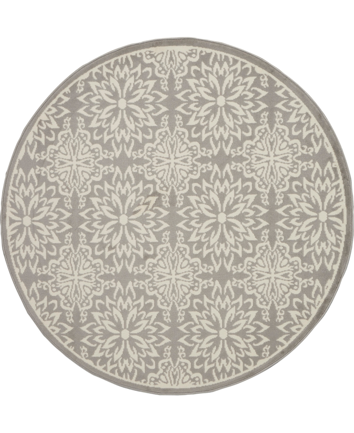 Nourison Home Jubilant Jub06 5'3"x5'3" Round Area Rug In Ivory,gray