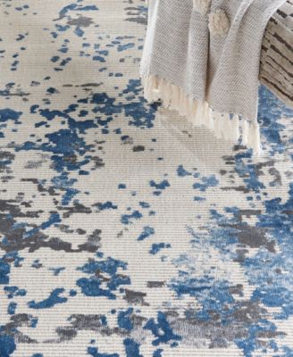 Nourison Home Rustic Textures Rus08 5'3"x5'3" Round Area Rug In Gray,blue