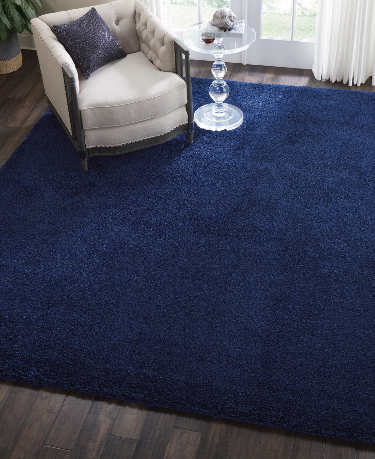 Nourison Home Malibu Shag Msg01 7'x10' Area Rug In Navy