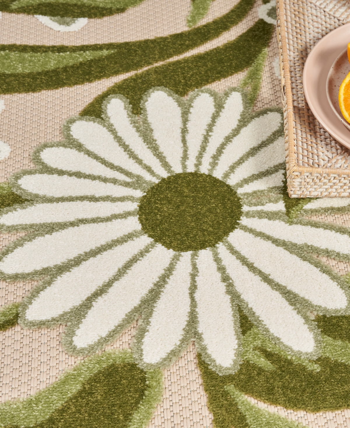 Nourison Home Aloha Alh33 6'x9' Area Rug In Ivory,moss