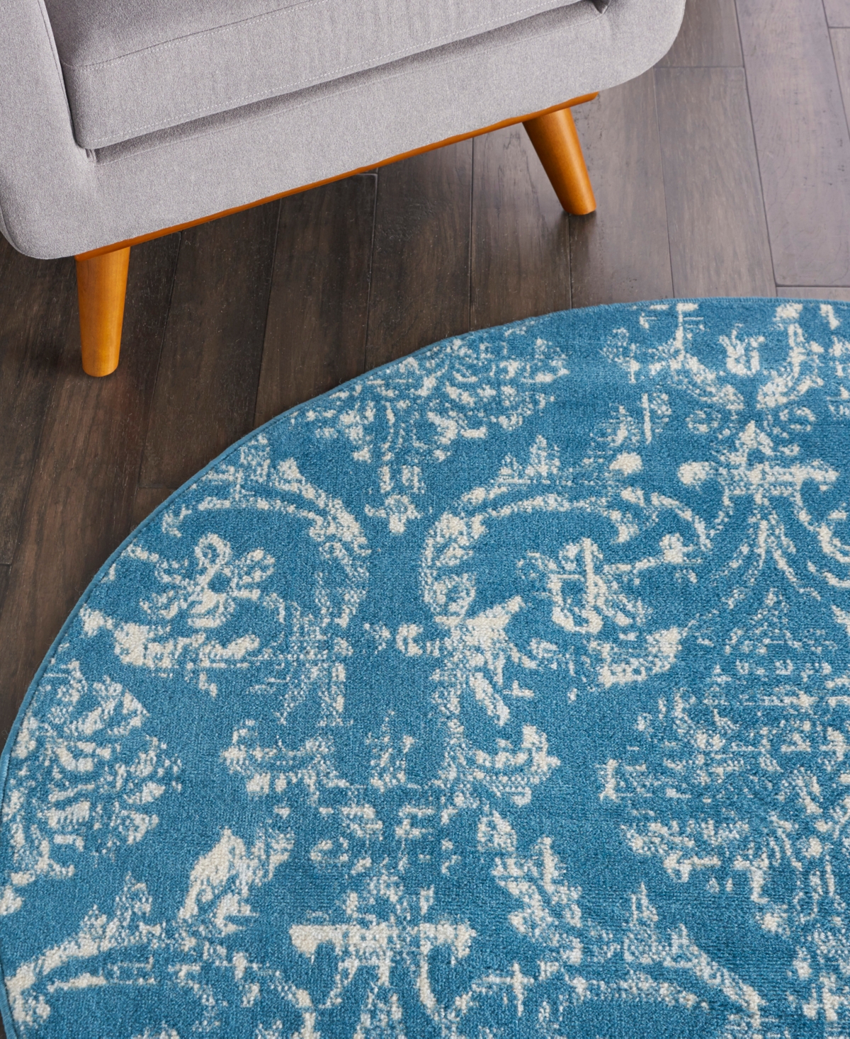 Nourison Home Jubilant Jub09 5'3"x5'3" Round Area Rug In Blue