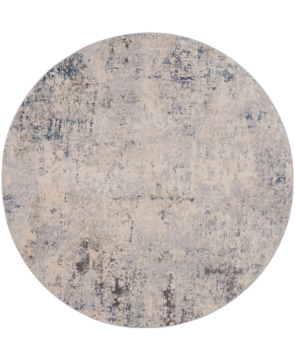 Nourison Home Rustic Textures Rus07 7'10"x7'10" Round Area Rug In Ivory,gray