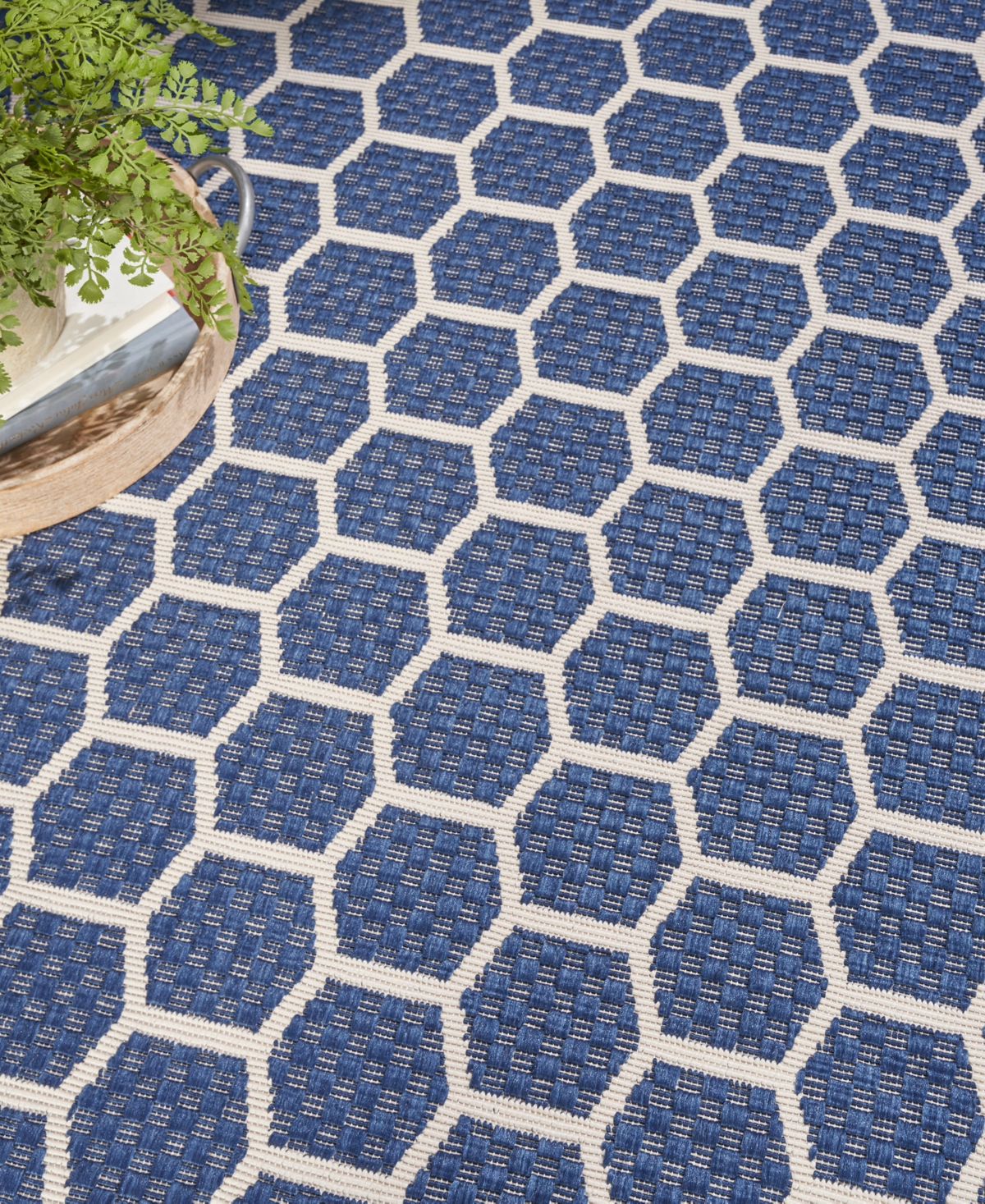 Nourison Home Twist Reversible Tws01 8'x8' Round Area Rug In Navy