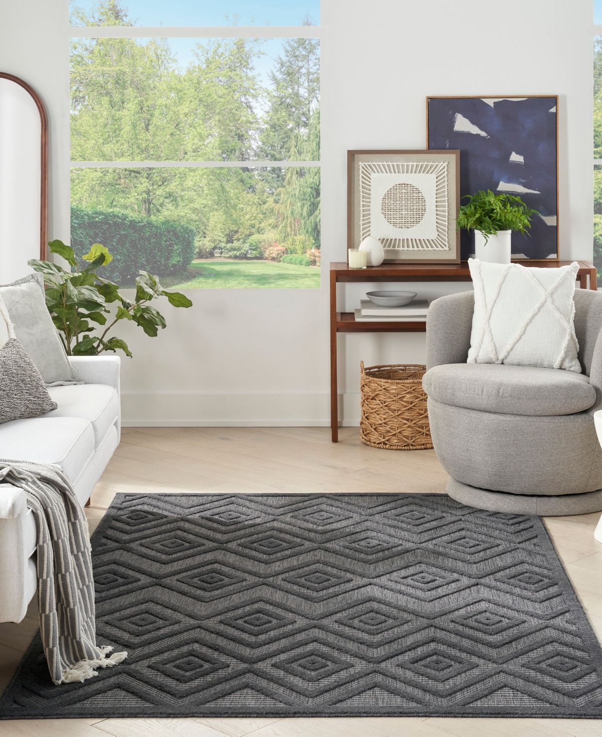Nourison Home Versatile Nrv01 4'x6' Area Rug In Charcoal