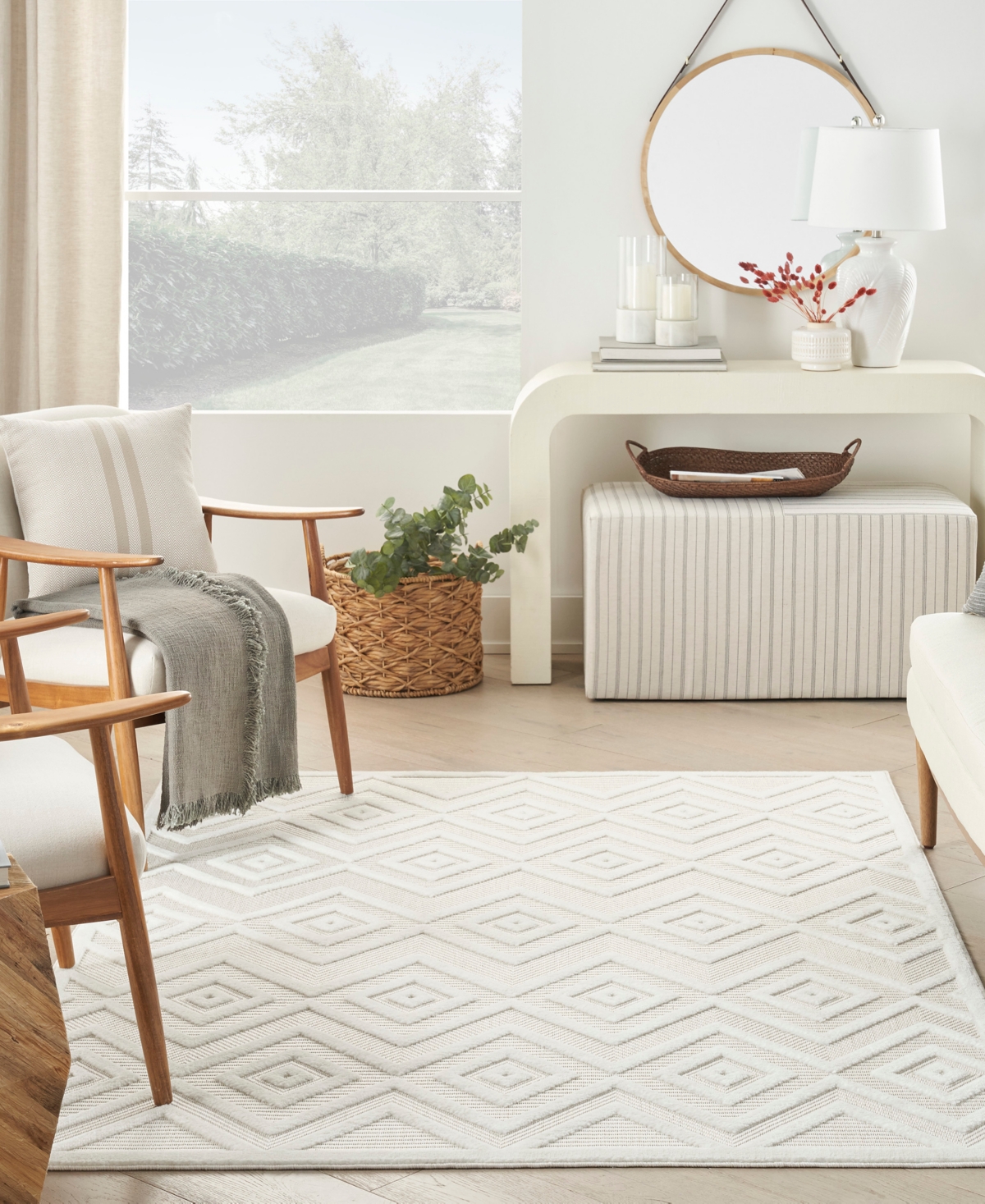 Nourison Home Versatile Nrv01 4'x6' Area Rug In Ivory,white